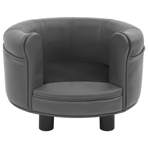 NNEVL Dog Sofa Grey 48x48x32 cm Plush and Faux Leather