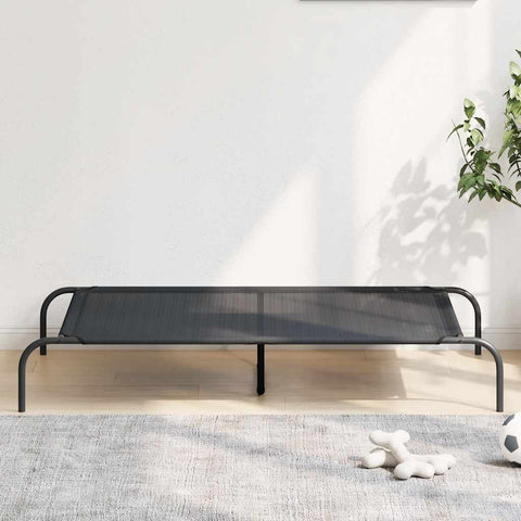 NNEVL Elevated Dog Bed Black 130x80x20 cm Textilene and Steel