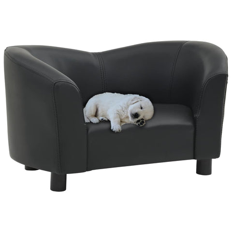NNEVL Dog Sofa Black 67x41x39 cm Faux Leather