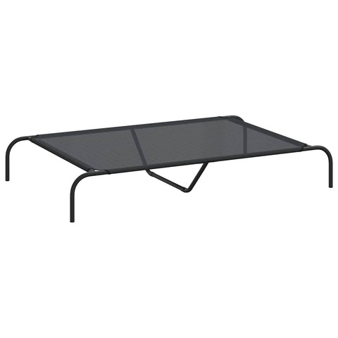 NNEVL Elevated Dog Bed Black 130x80x20 cm Textilene and Steel